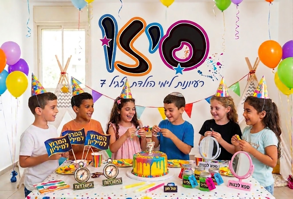 רעיונות ליום הולדת גיל 7 עם הפעלות, משחקים וקונספטים לילדים